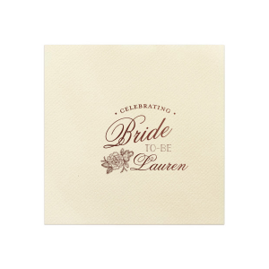 Shower her with more than just affection with the Peony Bride to Be Napkin, where 'Celebrating' heralds a soon-to-be-bride's name amidst the romance of peonies. It's the perfect prelude to 'I do,' served up with a side of elegance.