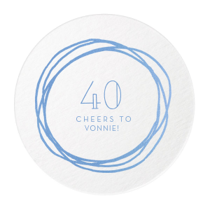 Raise a toast with the Birthday Cheers Rings Frame Coaster. This chic design features hand-drawn circles that symbolize the circle of life, making it perfect for celebrating milestones. Inside the whimsical loops, the age and name of the celebrant take center stage. Cheers to another fabulous year in the constant loop of life!