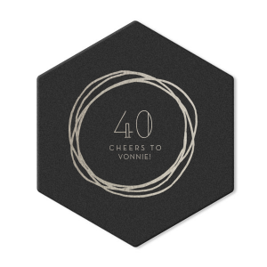 Raise a toast with the Birthday Cheers Rings Frame Coaster. This chic design features hand-drawn circles that symbolize the circle of life, making it perfect for celebrating milestones. Inside the whimsical loops, the age and name of the celebrant take center stage. Cheers to another fabulous year in the constant loop of life!