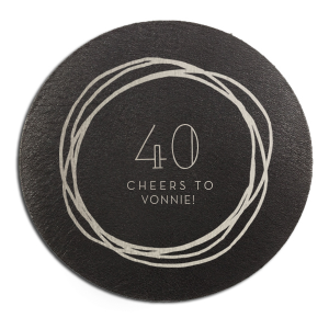 Raise a toast with the Birthday Cheers Rings Frame Coaster. This chic design features hand-drawn circles that symbolize the circle of life, making it perfect for celebrating milestones. Inside the whimsical loops, the age and name of the celebrant take center stage. Cheers to another fabulous year in the constant loop of life!