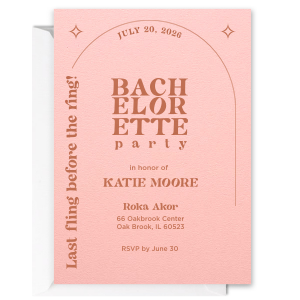 Invite your guests in a nice way with this good-looking Sparkles Bachelorette Party Invite. They will match your vibe and style - whatever the occasion is! 