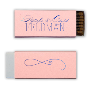 The Romantic Flourish Script Name Match design harmoniously fuses refined and playful styles. Elegant flourished script presents the couple’s first names, artfully merging with their newly shared last name in a contrasting contemporary font. A solitary back flourish lends sophistication, symbolizing their intertwined lives. 