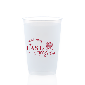 Custom bachelorette cups add a unique touch to your bachelorette party! This modern yet retro inspired cup can be personalized with the name of the bride to be. 