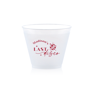 Custom bachelorette cups add a unique touch to your bachelorette party! This modern yet retro inspired cup can be personalized with the name of the bride to be. 