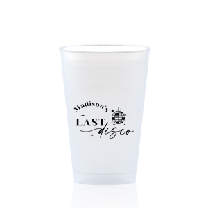 Custom bachelorette cups add a unique touch to your bachelorette party! This modern yet retro inspired cup can be personalized with the name of the bride to be. 