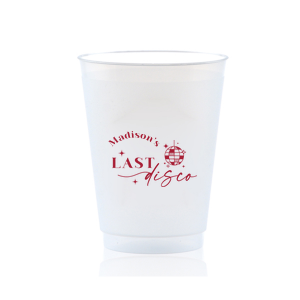 Custom bachelorette cups add a unique touch to your bachelorette party! This modern yet retro inspired cup can be personalized with the name of the bride to be. 