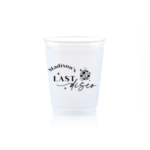 Custom bachelorette cups add a unique touch to your bachelorette party! This modern yet retro inspired cup can be personalized with the name of the bride to be. 