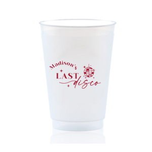 Custom bachelorette cups add a unique touch to your bachelorette party! This modern yet retro inspired cup can be personalized with the name of the bride to be. 