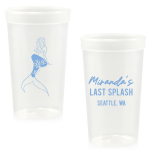 Personalize this whimsical mermaid cup for your bachelorette party. Featuring a graphic of a beautiful mermaid, this cup is great for themed bachelorette party or destination affairs. 