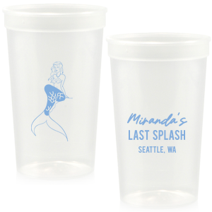 Personalize this whimsical mermaid cup for your bachelorette party. Featuring a graphic of a beautiful mermaid, this cup is great for themed bachelorette party or destination affairs. 