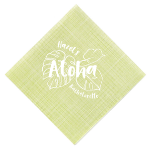 Personalized this trendy tropical bachelorette napkin. Featuring a bold plant motif, you can add the name of the bride and enjoy!