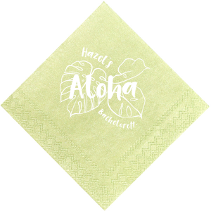 Personalized this trendy tropical bachelorette napkin. Featuring a bold plant motif, you can add the name of the bride and enjoy!