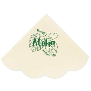 Personalized this trendy tropical bachelorette napkin. Featuring a bold plant motif, you can add the name of the bride and enjoy!
