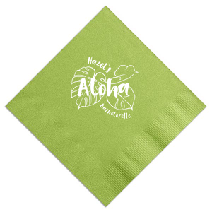 Personalized this trendy tropical bachelorette napkin. Featuring a bold plant motif, you can add the name of the bride and enjoy!