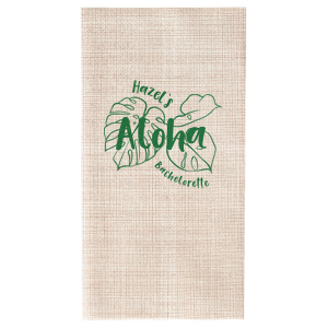 Personalized this trendy tropical bachelorette napkin. Featuring a bold plant motif, you can add the name of the bride and enjoy!