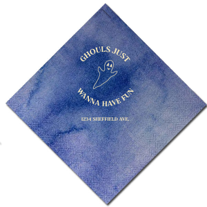 Get ready for a hauntingly good time with these frightfully festive Ghouls Just Wanna Have Fun Napkin! Add a touch of eerie elegance to your dinner table, these napkins are sure to raise some spirits!