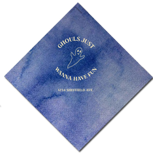 Get ready for a hauntingly good time with these frightfully festive Ghouls Just Wanna Have Fun Napkin! Add a touch of eerie elegance to your dinner table, these napkins are sure to raise some spirits!