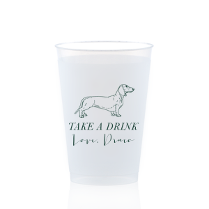 A Dachshund cup will be an adorable addition to your event! If you are a dog lover customize this cup with your name or the name of your furry friend. 