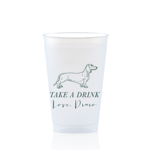 A Dachshund cup will be an adorable addition to your event! If you are a dog lover customize this cup with your name or the name of your furry friend. 