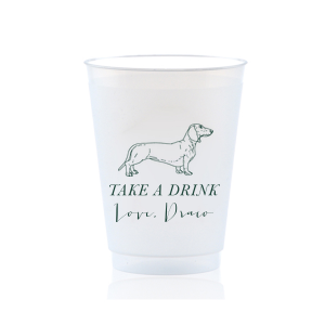 A Dachshund cup will be an adorable addition to your event! If you are a dog lover customize this cup with your name or the name of your furry friend. 