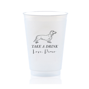 A Dachshund cup will be an adorable addition to your event! If you are a dog lover customize this cup with your name or the name of your furry friend. 