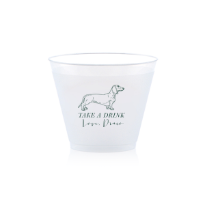 A Dachshund cup will be an adorable addition to your event! If you are a dog lover customize this cup with your name or the name of your furry friend. 