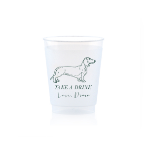 A Dachshund cup will be an adorable addition to your event! If you are a dog lover customize this cup with your name or the name of your furry friend. 