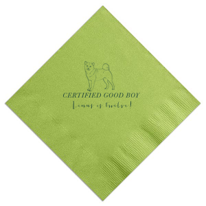 Personalize a custom shiba inu napkin for your next event! Whether you are throwing a birthday party for a dog lover or a dog, this custom birthday napkin will be a memorable addition that your guests will love. 