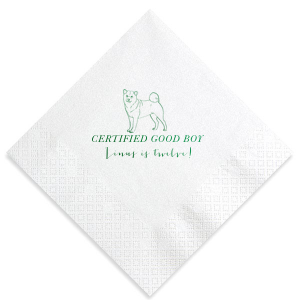 Personalize a custom shiba inu napkin for your next event! Whether you are throwing a birthday party for a dog lover or a dog, this custom birthday napkin will be a memorable addition that your guests will love. 