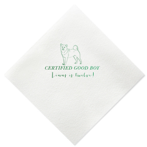 Personalize a custom shiba inu napkin for your next event! Whether you are throwing a birthday party for a dog lover or a dog, this custom birthday napkin will be a memorable addition that your guests will love. 