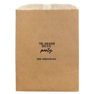 Are you looking for a Party Bag for this spooky season now? We got your back! Now you have a chance to customize this amazing unique 'Til Death Do Us Party Bag and surprise your guests like never before!