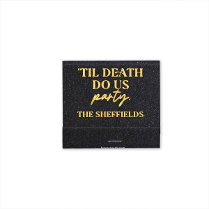 The 'Til Death Do Us Party Family Name Matches features vintage typography and spooky script. Choose it to set a fun-forward tone and spark unforgettable moments. Fitting for Halloween parties or haunting wedding celebrations.