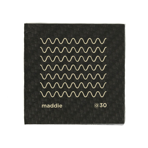 Customize a minimal birthday napkin for your upcoming bash! Featuring a modern wavy design, this napkin is perfect for a minimal and modern themed birthday party. 