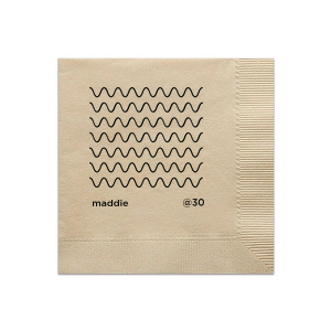 Customize a minimal birthday napkin for your upcoming bash! Featuring a modern wavy design, this napkin is perfect for a minimal and modern themed birthday party. 