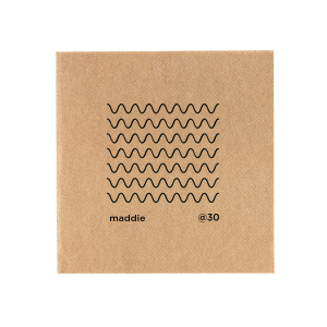 Customize a minimal birthday napkin for your upcoming bash! Featuring a modern wavy design, this napkin is perfect for a minimal and modern themed birthday party. 