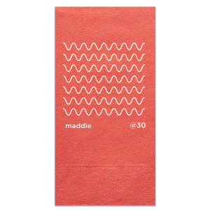 Customize a minimal birthday napkin for your upcoming bash! Featuring a modern wavy design, this napkin is perfect for a minimal and modern themed birthday party. 