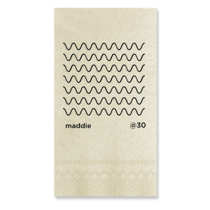 Customize a minimal birthday napkin for your upcoming bash! Featuring a modern wavy design, this napkin is perfect for a minimal and modern themed birthday party. 