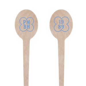 Personalize this modern stir stick for your next event! Featuring a modern and minimal clover design, you can customize this stir stick design with your initials and the date of your event. 