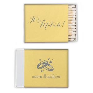 Ignite serendipity with the It’s a Match Matchbox, flaunting love's fate in graceful script. Twinkling bands and hearts on the back, plus the couple's names, celebrate a match made in bliss.