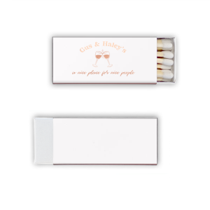 A Nice Place For Nice People Matches features a charming clinking-glasses illustration below the couple’s names and playful script tagline. Add it to your bar cart to elevate gatherings and showcase your welcoming style. Spot-on for dinner parties or casual celebrations at home.