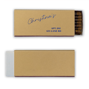 These personalized matches written with script name are the perfect way to add a personal touch to any space. They’re ideal for setting the mood in an apartment, condo, or house. With a clean and elegant design, they’re sure to please the eye as well as the match