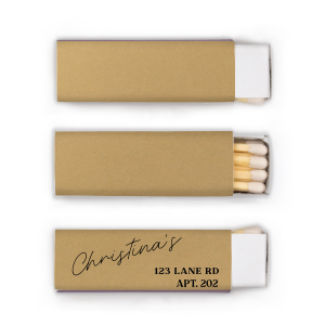 These personalized matches written with script name are the perfect way to add a personal touch to any space. They’re ideal for setting the mood in an apartment, condo, or house. With a clean and elegant design, they’re sure to please the eye as well as the match