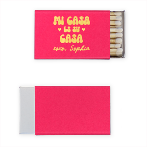 With a classic phrase and an inviting design, these matches are the perfect way to make any home feel like a cozy and welcoming place. The simple bold design and heartfelt message will add a personal touch to any gathering.