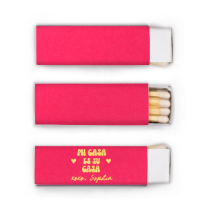 With a classic phrase and an inviting design, these matches are the perfect way to make any home feel like a cozy and welcoming place. The simple bold design and heartfelt message will add a personal touch to any gathering.