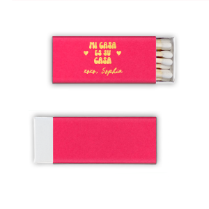 With a classic phrase and an inviting design, these matches are the perfect way to make any home feel like a cozy and welcoming place. The simple bold design and heartfelt message will add a personal touch to any gathering.