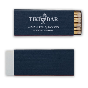 Escape to a tropical paradise with these Tiki Bar Matches. Perfect for a luau, pool party, or tiki bar, these matches are a fun way to bring the spirit of the islands to any gathering. The bold and vibrant design is sure to transport you to a relaxing and carefree state of mind