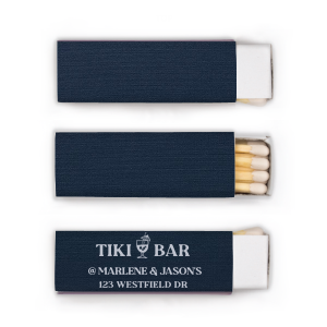 Escape to a tropical paradise with these Tiki Bar Matches. Perfect for a luau, pool party, or tiki bar, these matches are a fun way to bring the spirit of the islands to any gathering. The bold and vibrant design is sure to transport you to a relaxing and carefree state of mind