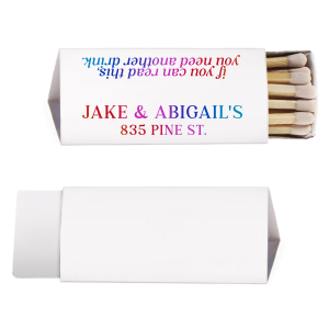 Light up these Get Another Drink Our Place Matches and watch the fun begin! The catchy phrase and eye-catching design will get the party started and keep it going. Perfect for a home bar, game room, or backyard barbecue, these matches are sure to be a hit.