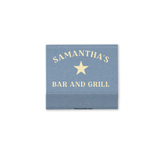 My Place Bar And Grill Matches features bold lettering of your name and “bar and grill” with a classic star emblem for a vintage-inspired look. Customize yours to create a memorable takeaway that guests will appreciate and use. A standout for housewarmings and cookouts!