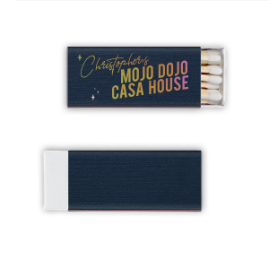 The Mojo Dojo Casa House Matches features bold typography with that iconic Barbie phrase, and playful star accents for a statement-worthy party favor. Grab it to instantly add retro-glam energy to your event setup. Spot-on for bachelorette parties or birthday celebrations!